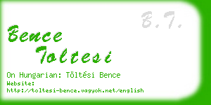 bence toltesi business card